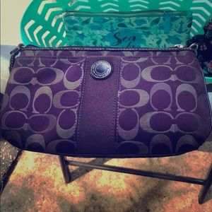 Coach purple wristlet